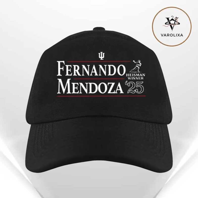 Fernando Mendoza Indiana Hoosiers Black 2025 Heisman Winner Campaign Classic Cap Hat Snapback