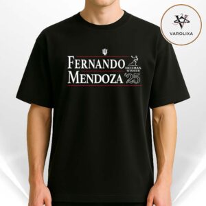 Fernando Mendoza Indiana Hoosiers Black 2025 Heisman Winner Campaign Unisex T-Shirt