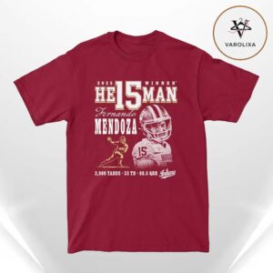Fernando Mendoza Indiana Hoosiers Crimson 2025 He15man Trophy Winner Unisex T-Shirt