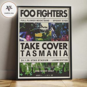 Foo Fighters Take Cover Tasmania Live At UTAS Stadium Launceston January 24 2026 One Night Only Concert Home Decor Poster Canvas