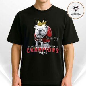 Georgia Bulldogs 2025 SEC Champions Mascot Crown Unisex T-Shirt