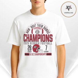 Georgia Bulldogs Beat 28-7 Alabama Crimson Tide 2025 SEC Football Champions Georgia Unisex T-Shirt