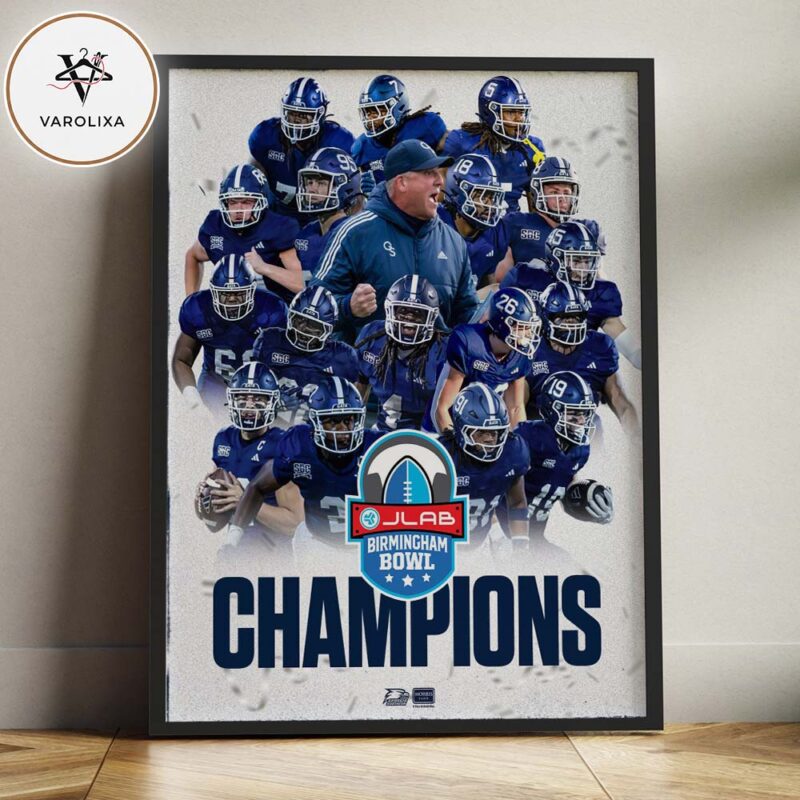 Georgia Southern Eagles Birmingham Bowl Champions NCAA College Football 2025 Team Ensemble Victory Home Decor Poster Canvas