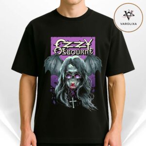 Happy Birthday Ozzy Osbourne Official By Luke Preece Vampire Illustration Purple Background Heavy Metal Unisex T-Shirt