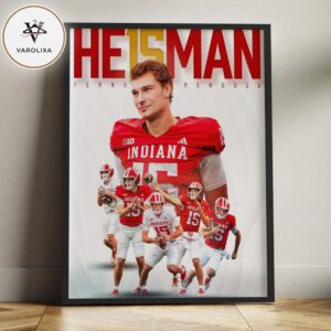 He Is Mendoza Indiana Hoosiers Heisman Trophy Winner Quarterback Iconic Football Moment 2025 Home Decor Poster Canvas