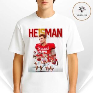 He Is Mendoza Indiana Hoosiers Heisman Trophy Winner Quarterback Iconic Football Moment 2025 Unisex T-Shirt