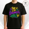He Is My Drunker Half Mardi Gras 2026 Funny Couple Drinking Unisex T Shirt Carnival Party Outfit (Copy)
