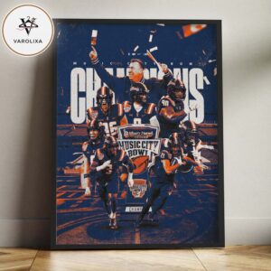 Illinois Fighting Illini 2025 Music City Bowl Champions College Football CFP NFL Season Home Decor Poster Canvas