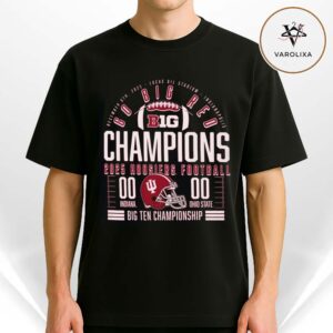 Indiana Hoosiers 2025 Big Ten Football Champions Score Helmet Unisex T-Shirt