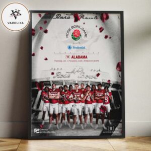Indiana Hoosiers Football Poster At Rose Bowl Stadium In Pasadena CA On January 1 2025 College Football Playoff Artwork Home Decor Poster Canvas