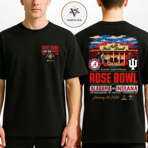 Indiana Hoosiers Vs Alabama Crimson Tide Matchups 2026 College Football Playoff Quarterfinal Rose Bowl Game Championship Two Sides Unisex T-Shirt