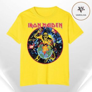 Iron Maiden – World Piece Tour 83 Circle Heren Eddie The Head Art Two Sides Unisex T-Shirt