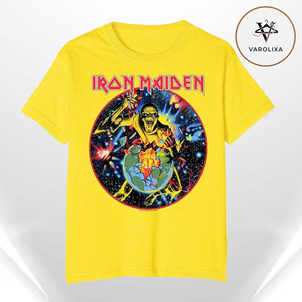 Iron Maiden – World Piece Tour 83 Circle Heren Eddie The Head Art Two Sides Unisex T-Shirt Iron Maiden – World Piece Tour 83 Circle Heren Eddie The Head Art Two Sides Unisex T-Shirt