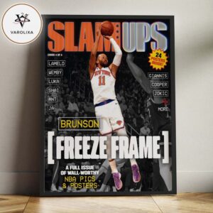 Jalen Brunson New York Knicks Freeze Frame NBA Magazine Style 2026 Home Decor Poster Canvas