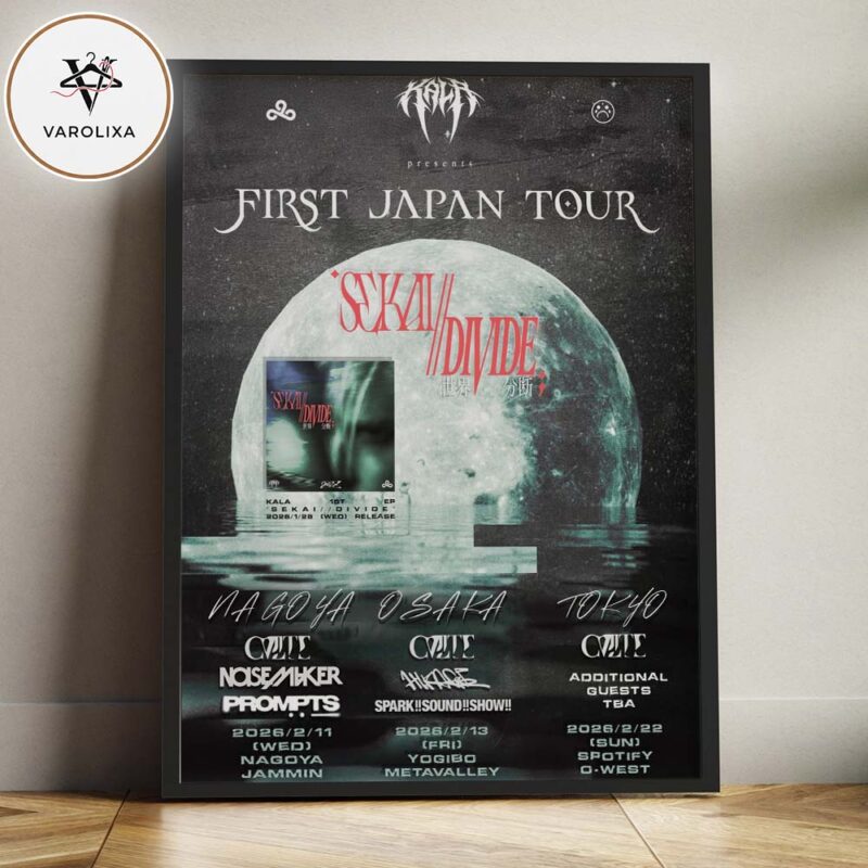 Kala Tour Dates Poster Sekai Divide Tour Across Japan February 2026 Home Decor Poster Canvas