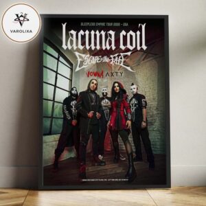 Lacuna Coil Sleepless Empire USA Tour 2026 Metal Concert Dates Home Decor Poster Canvas