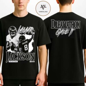 Lamar Jackson Baltimore Ravens Dreamathon NFL 2025 Season Black Edition Two Sides Unisex T-Shirt