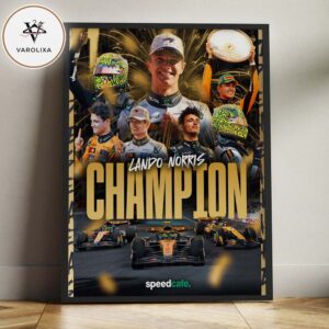 Lando Norris F1 2025 World Champion Celebration McLaren Victory Collage Racing Art Home Decor Poster Canvas