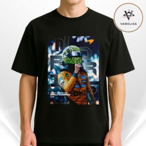 Lando Norris Scuderia Ferrari Drivers World Champion 2025 McLaren Helmet Silence Pose Racing Art Unisex T-Shirt