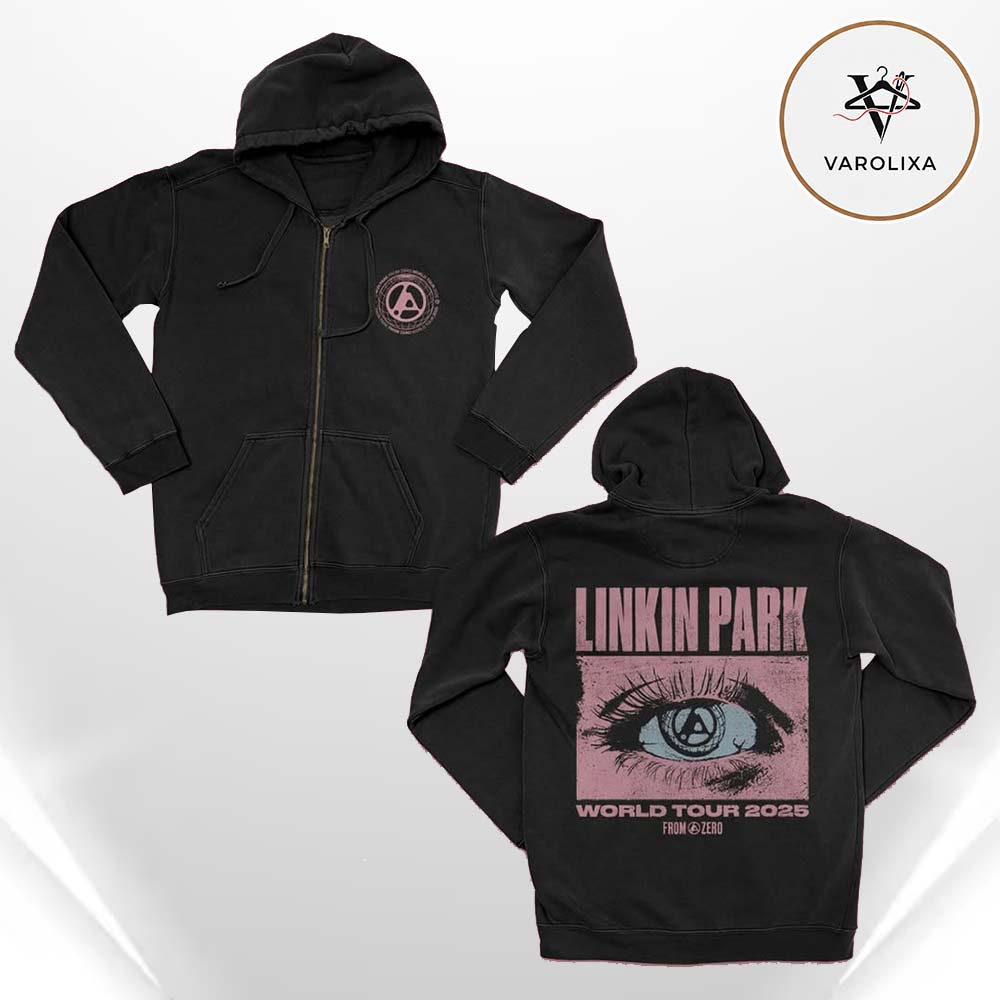 Linkin Park World Tour 2025 Eye Graphic Unisex Zip Hoodie Linkin Park World Tour 2025 Eye Graphic Unisex Zip Hoodie