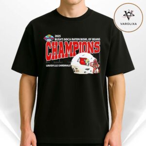 Louisville Cardinals Football 2025 Boca Raton Bowl Champions Helmet Flagler Credit Union Stadium Unisex T-Shirt
