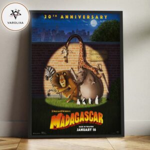 Madagascar 20th Anniversary Theatrical Re-Release Poster January 16 DreamWorks Movie Home Decor Poster Canvas