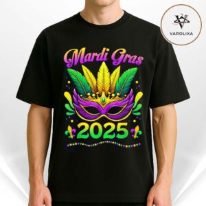 Mardi Gras 2025 Funny Carnival Mask Mardi Gras Unisex T-Shirt