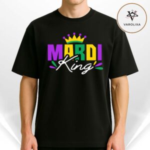 Mardi Gras King Crown Unisex T Shirt 2025 Carnival King Outfit New Orleans Festival Tee