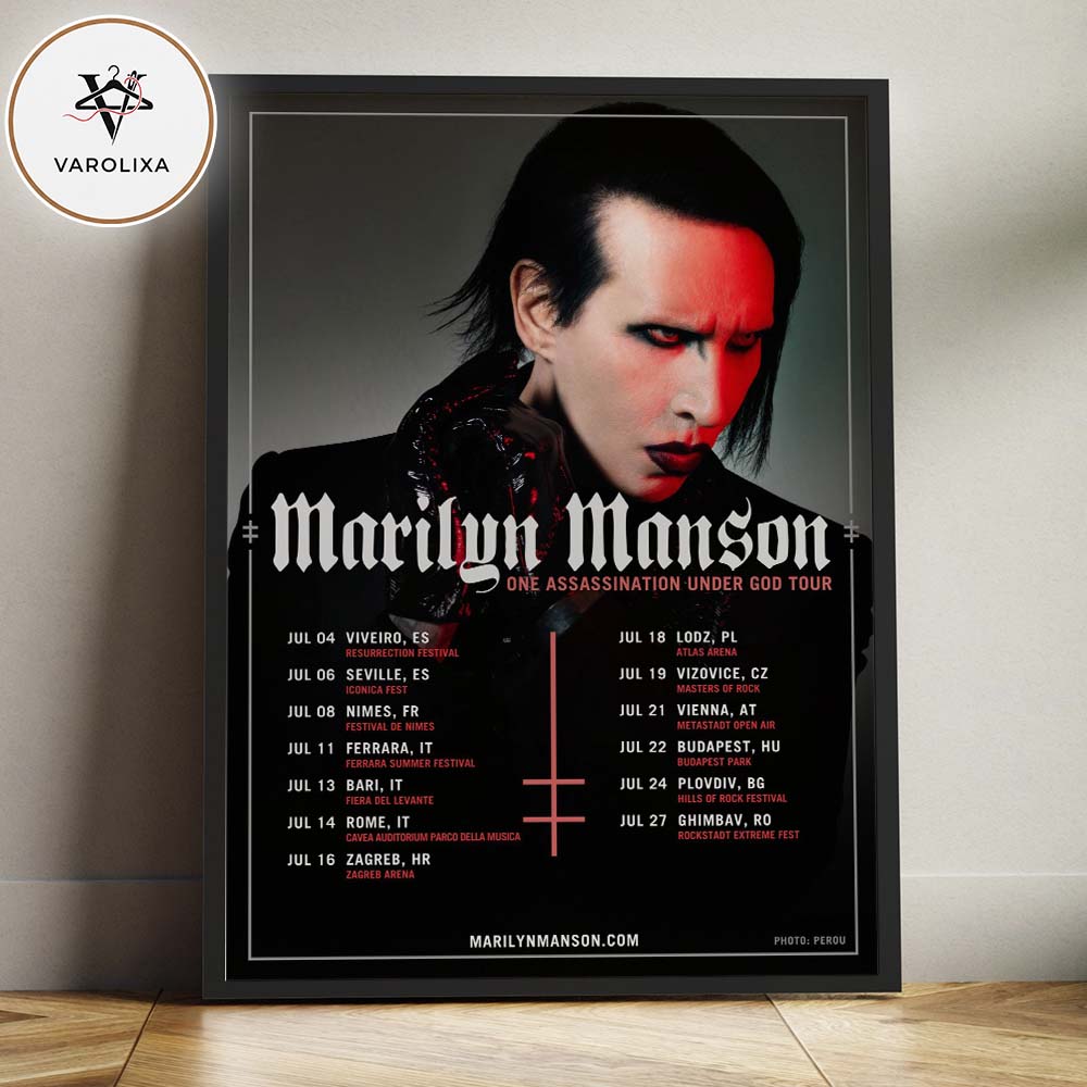 Marilyn Manson One Assassination Under God European Tour 2026 Tour Dates Home Decor Poster Canvas Marilyn Manson One Assassination Under God European Tour 2026 Tour Dates Home Decor Poster Canvas