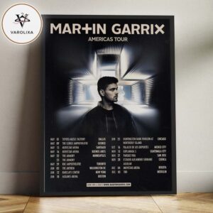 Martin Garrix Americas Tour 2025 Dates And Locations Poster At Multiple Cities Across North And South America Neon Stage Artwork Home Decor Poster Canvas