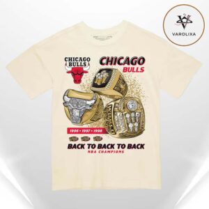 Mitchell And Ness Chicago Bulls White Triple Rings Unisex T-Shirt