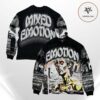 Mixed Emotions Last Ride Rhinestone Grey All Over Print Hoodie Mixed Emotions Last Ride Rhinestone Grey All Over Print Hoodie