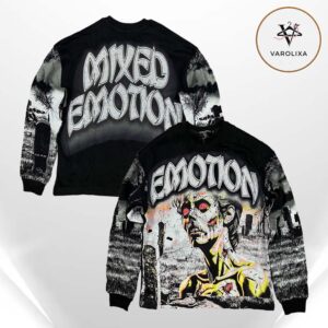 Mixed Emotions Tombstone Black All Over Print Long Sleeve Tee