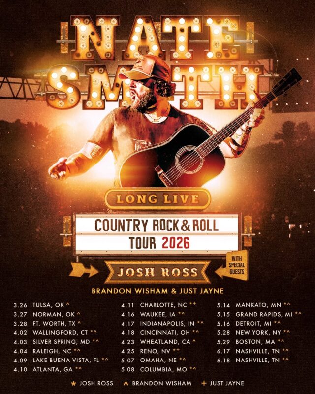 Nate Smith Long Live Country Rock And Roll Tour 2026 Vintage Country Music