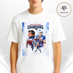 New England Patriots AFC East Champions NFL 2025 Clean White Unisex T-Shirt