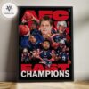 New England Patriots AFC East Champions Cartoon Poster Funny Football Playoffs Artwork 2025 Home Decor Poster Canvas