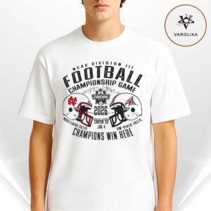 North Central College Vs. Uw-River Falls 2026 NCAA Division III Football Championship Game Set Champions Win Here Unisex T-Shirt