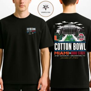 Ohio State Buckeyes Vs Miami Hurricanes Matchups 2026 Cotton Bowl 2026 College Football Playoff Quarterfinal NFL Season Two Sides Unisex T-Shirt