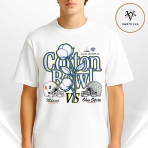 Ohio State Buckeyes Vs. Miami Hurricanes 2025 Cotton Bowl Matchups CFP NFL Season Bowl Unisex T-Shirt