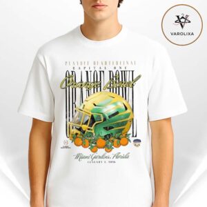 Oregon Ducks Ivory 2026 Orange Bowl Miami Gardens, Florida Helmet Unisex T-Shirt