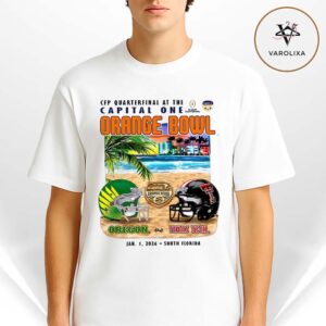 Oregon Ducks Vs Texas Tech Red Raiders Mathups CFP Quarterfinal At The Capital One Orange Bowl 2026 Showdown Unisex T-Shirt