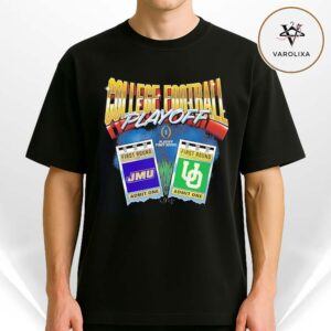 Oregon Ducks vs James Madison Dukes 2025-26 CFP College Football Playoff First Round Matchup Ticket Unisex T-Shirt
