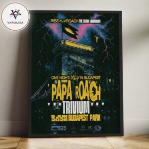 Papa Roach Trivium Concert Poster At Budapest Park In Budapest Hungary On June 9 2026 Home Decor Poster Canvas
