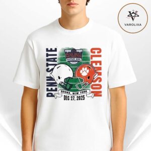 Penn State Nittany Lions Vs Clemson Tigers 2025 Pinstripe Bowl Dueling Helmet Unisex T-Shirt