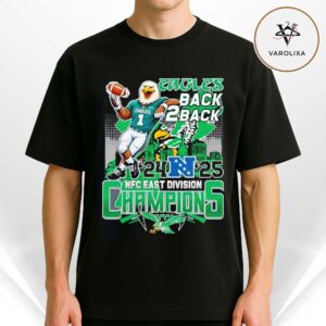 Philadelphia Eagles Mascot Back 2 Back 2025 NFC East Division Champions Unisex T-Shirt