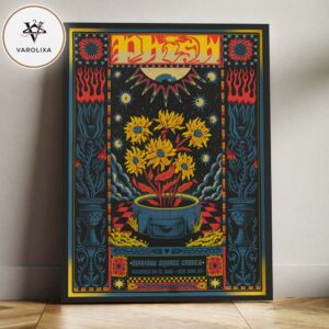 Phish Concert Poster At Madison Square Garden In New York NY On December 28 29 30 31 2025 Psychedelic Floral Artwork Home Decor Poster Canvas