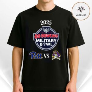 Pittsburgh Panthers vs. East Carolina Pirates 2025 Go Bowling Military Bowl Unisex T-Shirt