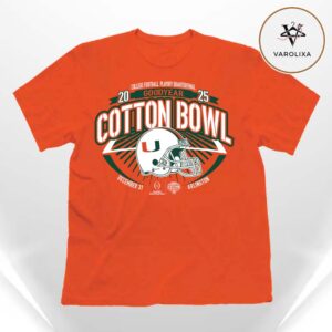Retro Brands Miami Hurricanes Orange 2025 Goodyear Cotton Bowl CFP Season Unisex T-Shirt