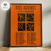Rise Against Tour Dates Poster Spring 2026 Across USA And Canada Featuring Destroy Boys Home Decor Poster Canvas