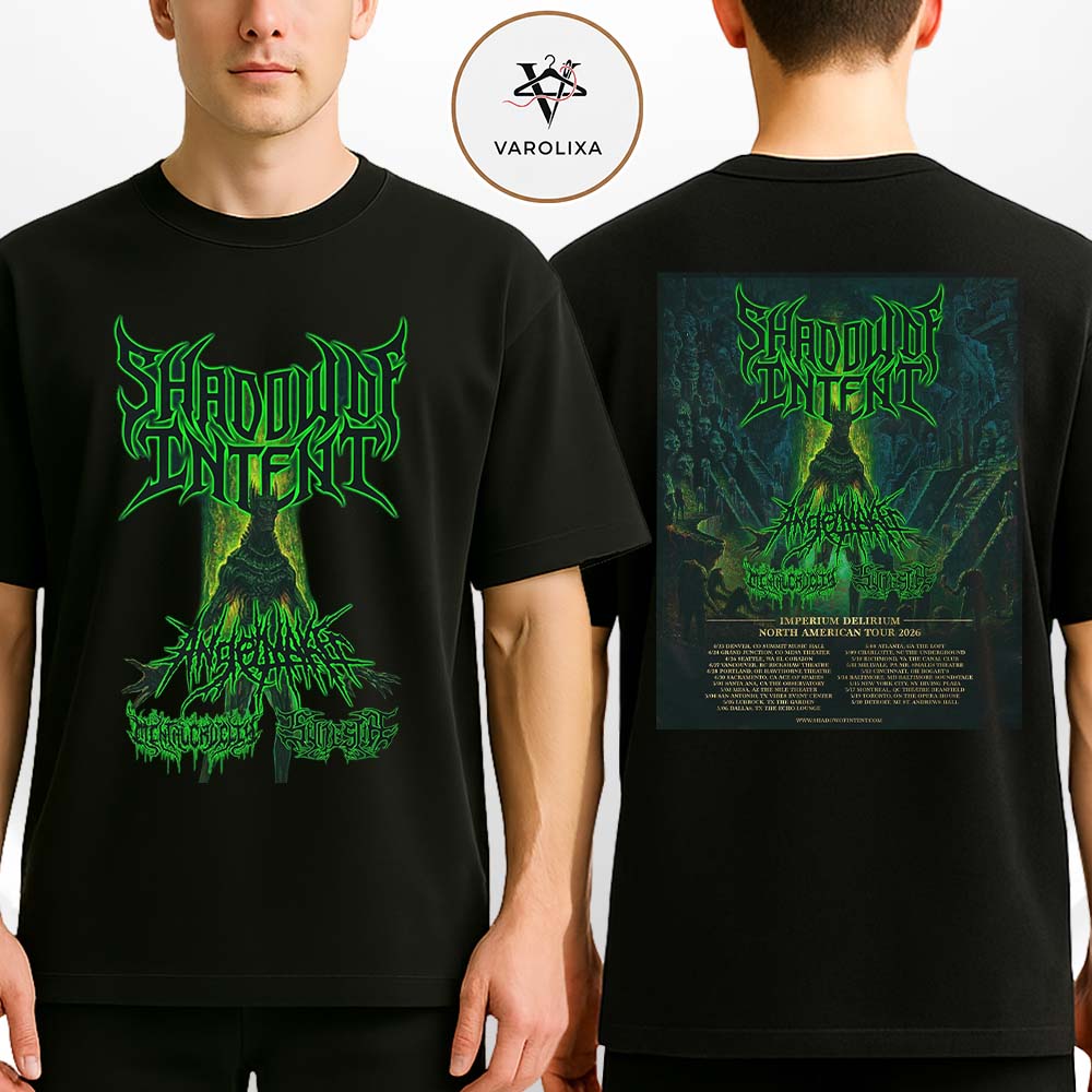 Shadow Of Intent Imperium Delirium North American Tour 2026 Two Sides Unisex T-Shirt Shadow Of Intent Imperium Delirium North American Tour 2026 Two Sides Unisex T-Shirt